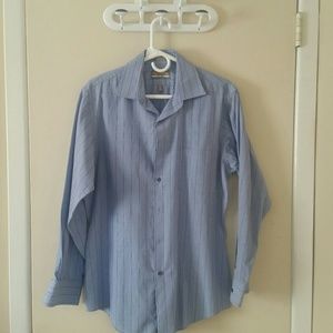 Dress Button Down Blue Patterned